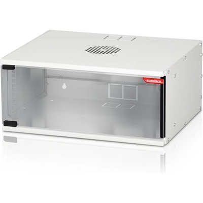 Formrack Комуникационен шкаф Formrack 19" Wall Mounted rack 4U SOHO 512/400mm, height: 225mm, loading capacity: 50kg. , tempered glass door, 19" front rails (SH-4U)