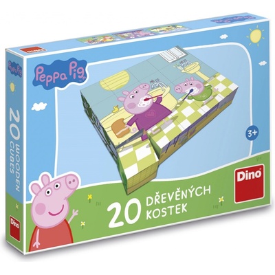 Dino obrázkové kocky Prasiatko Peppa veselý deň 20ks