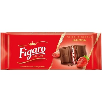 Figaro čokoláda mliečna jahody & krém 90 g