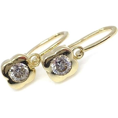 Jan Kos jewellery zlaté náušnice s bílým kamenem 59623607