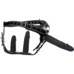 Strict Double Penetration Strap On Harness Black