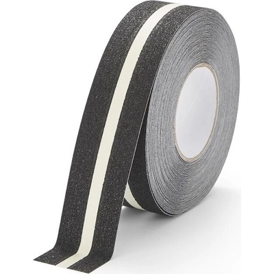 Heskins Protišmyková páska 50 mm x 6 m čierna s pásikom svietiacim v tme