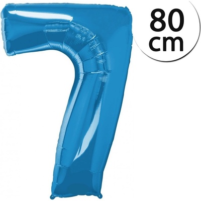 FUN RAG 7Blue 600280 Heliový balón fóliový číslo 7 modrý 80 cm