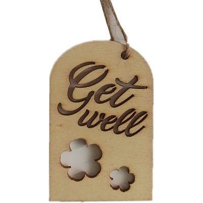 Tabuľka drevená Get well - Uzdrav sa