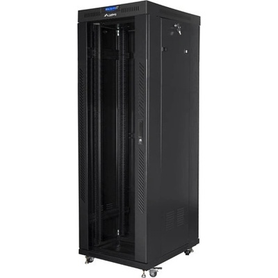 Lanberg rack cabinet 19" free-standing 37U/600x800 (flat pack) with glass door lcd black v2 (FF01-6837-12BL)