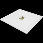 Mexen Hugo квадратен душ поддушник SMC 100 x 100 см, бял, златна маска - 42101010-G (42101010-G)