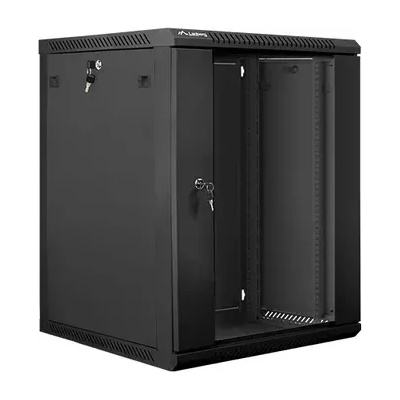 Lanberg Комуникационен шкаф, Lanberg rack cabinet 19" wall-mount 15U / 600x600 for self-assembly (flat pack), black (WF01-6615-10B)