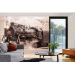 DIMEX ART Самозалепваща се флизелинова фототапета ретро парен влак 375 x 250 см