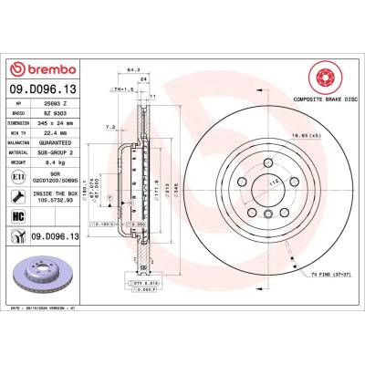 Brzdový kotúč BREMBO 09.D096.13