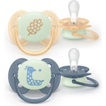 Philips Залъгалка Philips Avent Ultra Soft - Night, 6-18 м, 2 броя (SCF094/03) - baby