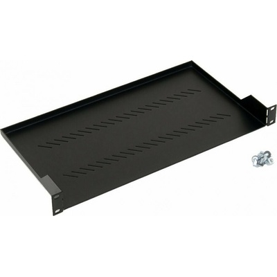 TRITON Police s perforací 19", 1U/250mm, nosnost 20kg, černá, RAB-UP-250-A1