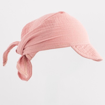 Dětský letní mušelínový šátek s kšiltem New Baby pink – Zboží Mobilmania