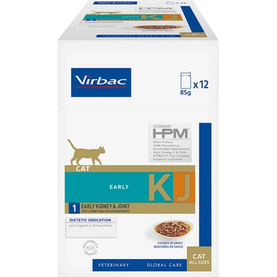 Virbac Veterinary Cat Early Kidney & Joint KJ1 12 x 85 g