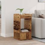 vidaXL Крайна масичка Старо дърво 30 x 30 x 56 см Инженерна дървесина (890940)