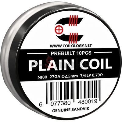 Coilology 10 ks Plain Coil NI80 špirálky, 0,79 ohm