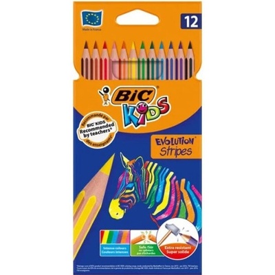 Цветни моливи BIC Evolution Stripes 12 цвята