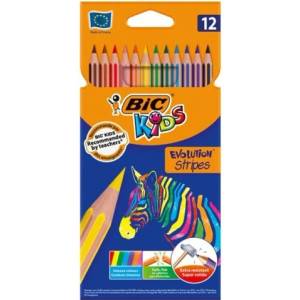  Цветни моливи BIC Evolution Stripes 12 цвята
