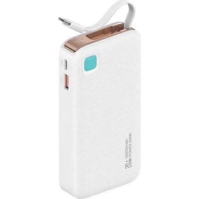 USAMS US-CD224 Power Bank 10000mAh 20W PD Бързо зареждане Бял (USA001397) (USA001397)