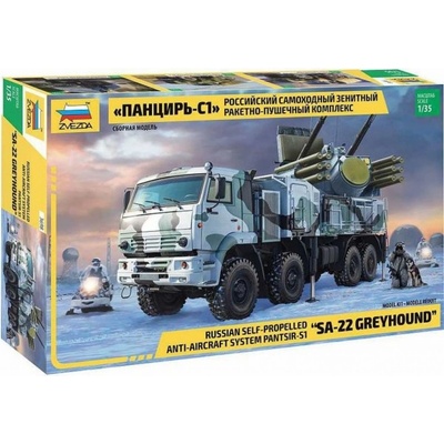 Zvezda KAMAZ-6560 Pantsir-S1SA-22 šedá hound Model Kit 3698 1:35