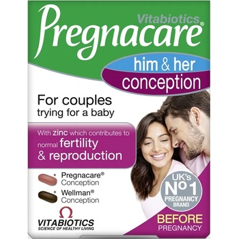 Vitabiotics Pregnacare Him & Her Conception, 60 таблетки, Vitabiotics