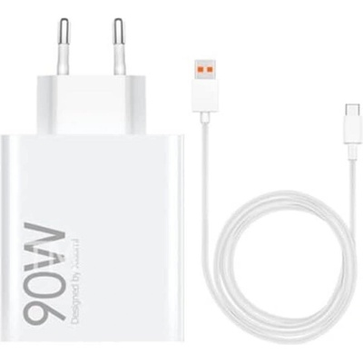Xiaomi Оригинално Зарядно с Кабел, Xiaomi 90W-6.1A USB-A Charger MDY-15-EK, Бял (Bulk) (MDY-15-EK)