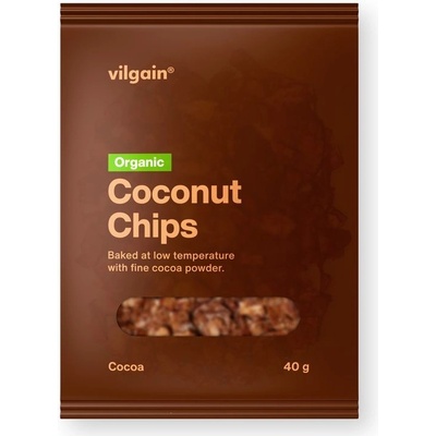 Vilgain Kokosové chipsy BIO kakao 40 g – Zboží Dáma