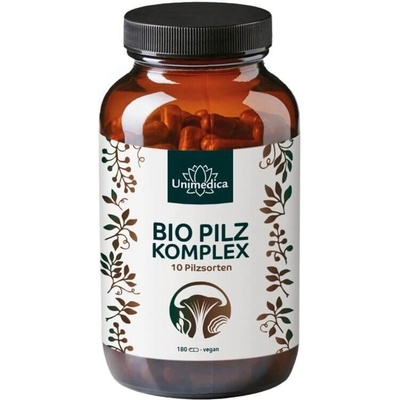 Unimedica Bio Reishi + Hericium + Čaga + Cordyceps komplex 10 hub 180 kapslí