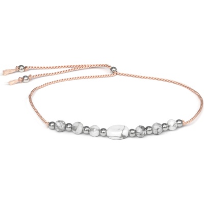 AGATO Šňůrkový náramek s howlitem HE15R3S-LP