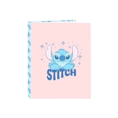 Lilo & Stitch Папка с пръстени Lilo & Stitch Ohana Син Светло розово A4 26.5 x 33 x 4 cm