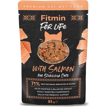 Dibaq Fitmin For Life Джоб със сьомга за кастрирани котки 85 g