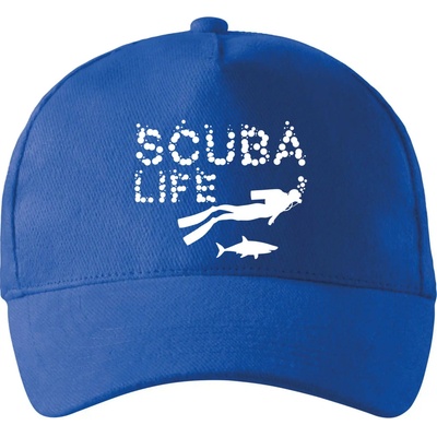 Scuba life so zahnutým šiltom a mosaznou sponou Kráľovská modrá