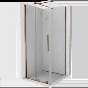 Mexen Velar плъзгаща се душ кабина 90 x 90 см, прозрачна, розово злато (871-090-090-01-60)