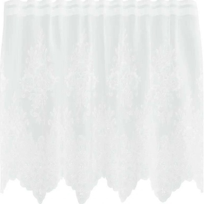 Čipkový Závěs se záclonami Květinový Bílá 80 x 150 cm Polyester