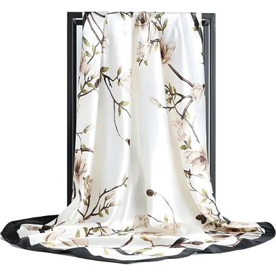 HARAHU Шал ka-33858 - Бяла / Цветя kp33858 (ka-33858)