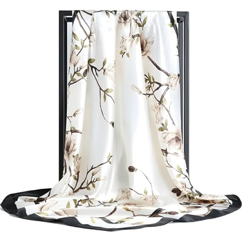 HARAHU Шал ka-33858 - Бяла / Цветя kp33858 (ka-33858)