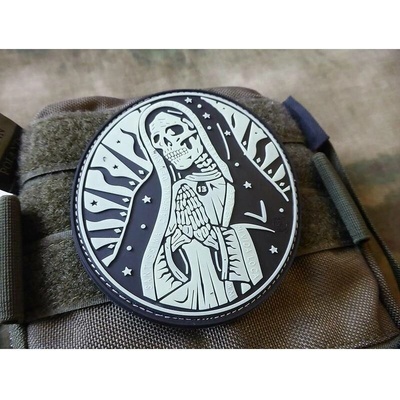 JACKETS TO GO Nášivka SANTA MUERTE plast velcro GLOW IN THE DARK