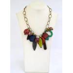 Dannyra Колие Висулки с кожа, рог и абанос Dannyra Jewels