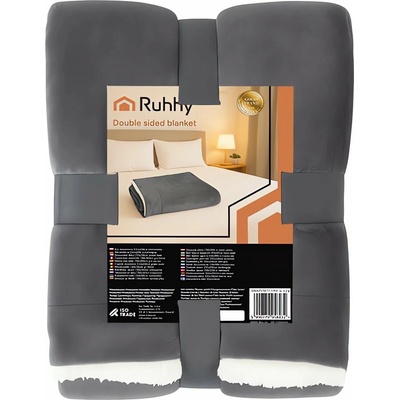 Ruhhy 26292 Obojstranná deka s baránkom tmavosivá 150 x 200