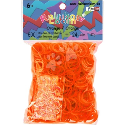 Loom bands Udělej si náramek Rainbow Loom originální gumičky 600 kusů oranžové