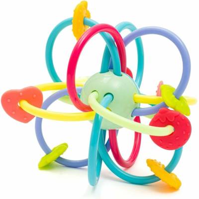 Baby Mix Silikonovo-plastové kousátko s chrastítkem