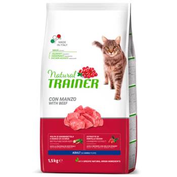 Natural Trainer adult with beef - храна за котки, над 1 година, с говеждо месо - 1, 5 кг, Италия - 924916