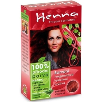 Henna prírodná farba na vlasy medeně červená 123 prášková 33 g