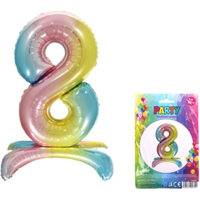 UNIPAP Balónek nafukovací číslo 8 duha W026554 386458