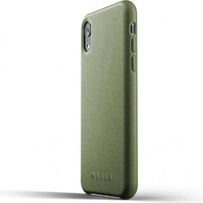 Mujjo Leather Case - кожен (естествена кожа) кейс за iPhone XR (маслинен)