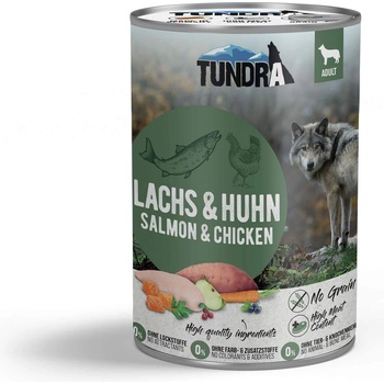 TUNDRA Dog Salmon Chicken - Премиум консервирана храна за кучета, без зърно, с пилешко и сьомга, 400 гр