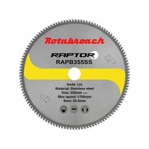Rotabroach Циркулярен диск 355 mm (25.4) 120T (x2.4) за неръждаема стомана Raptor (728)