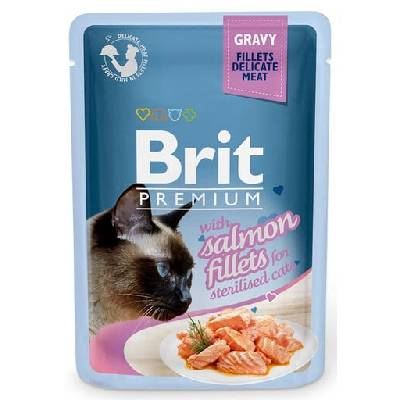 BRIT Premium Cat Delicate fillets in gravy Sterilised Salmon 24x85g