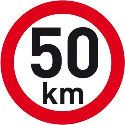 Reflexná samolepka rýchlosť 50 km, priemer 200 mm