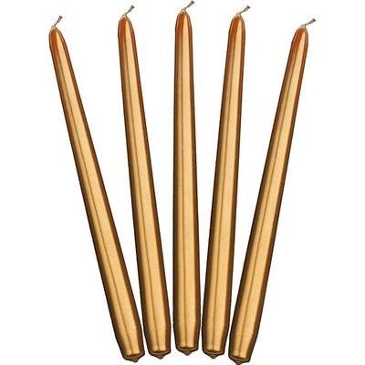 PartyDeco Kónické zlaté metalické 29 cm 10 ks