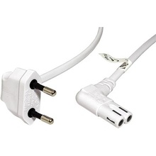 goobay Kabel síťový 2pinový,CEE 7/16(M) - IEC320 C7, oba konektory 90°, 5m, bílý (97357) - 19.92.0145